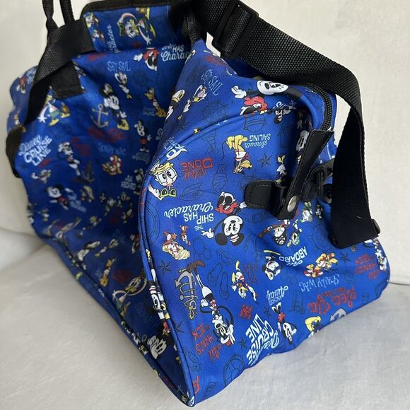 DISNEY CRUISE LINE DCL Mickey & Friends Nautical Blue Duffle Bag, Weekender Tote - Picture 5 of 6
